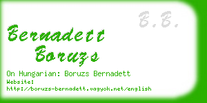 bernadett boruzs business card